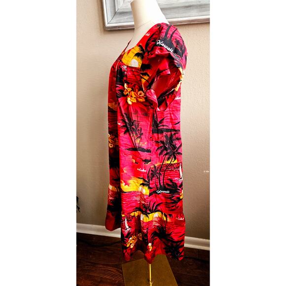 Vintage The Hawaiian Women's Tropical Sunset Palm Hawaiian‎ Dress Size XL Multi - Picture 4 of 8